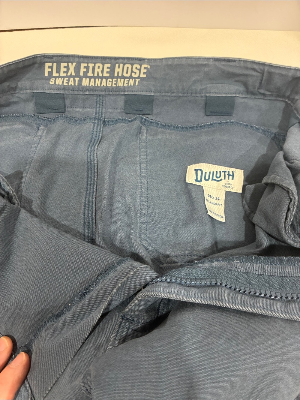 Duluth Trading Co Blue Flex Fire Hose Men’s Pants size 38 x 34